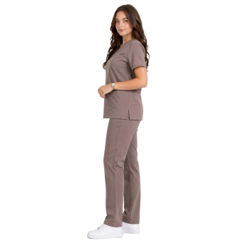 Komplet medyczny damski klasyczny cappucino casual premium roz. M